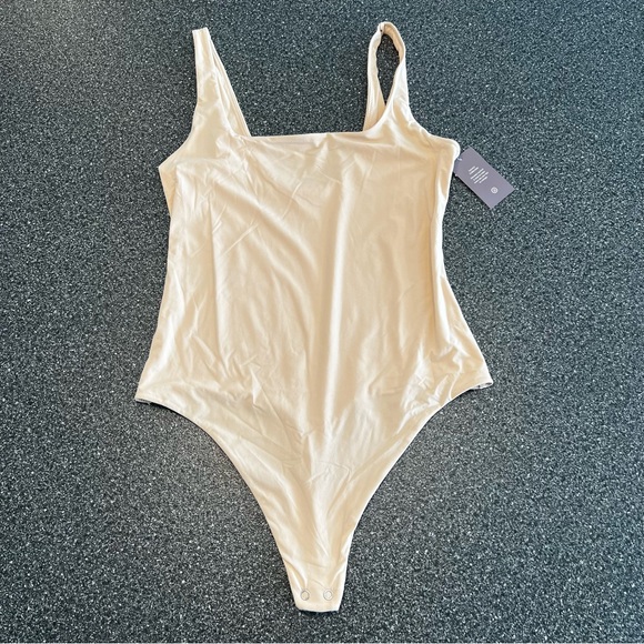 NWT Auden Women's 4- Way Stretch Tank Bodysuit- Beige L - Picture 5 of 13